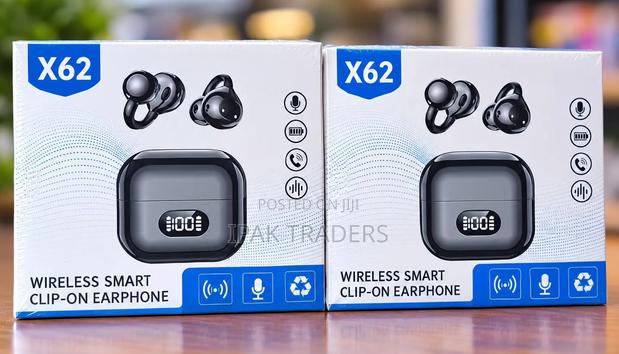 X62 Wireless Smart Clip-on Earbuds With LED Display Noise Reduction - main view