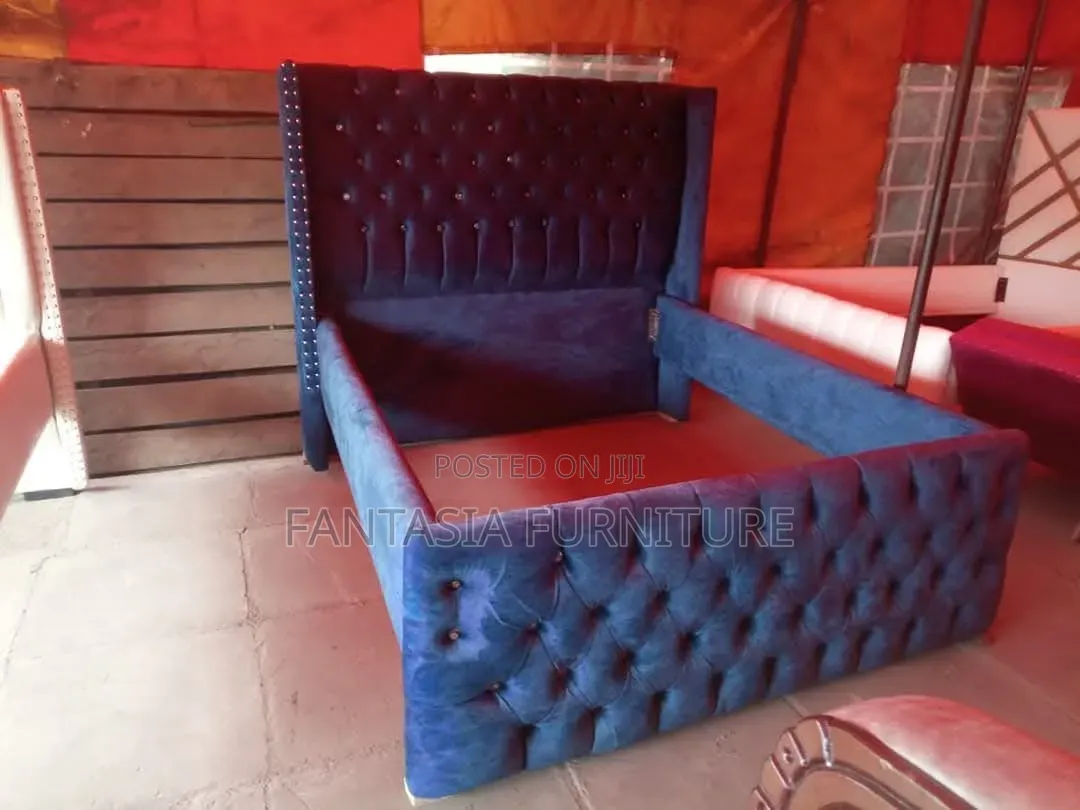 Blue/Black/ White 5 by 6 Bed