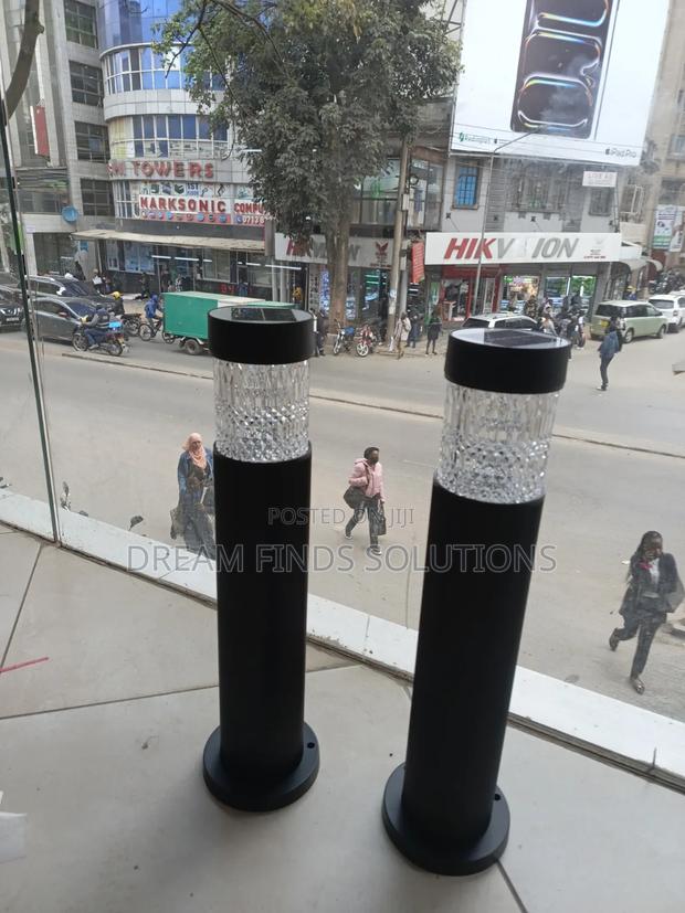 Horizon Textured Bollard Solar/AC Garden Light