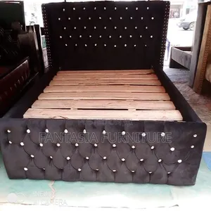 5 by 6 Black Push Fabric Bed