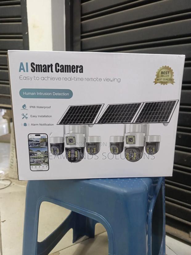Next-Gen Security: 3-Lens Solar Outdoor WiFi Camera (V380 Pro)