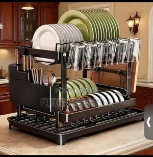 Quality Carbon 2 Tier Dish Rack | Black