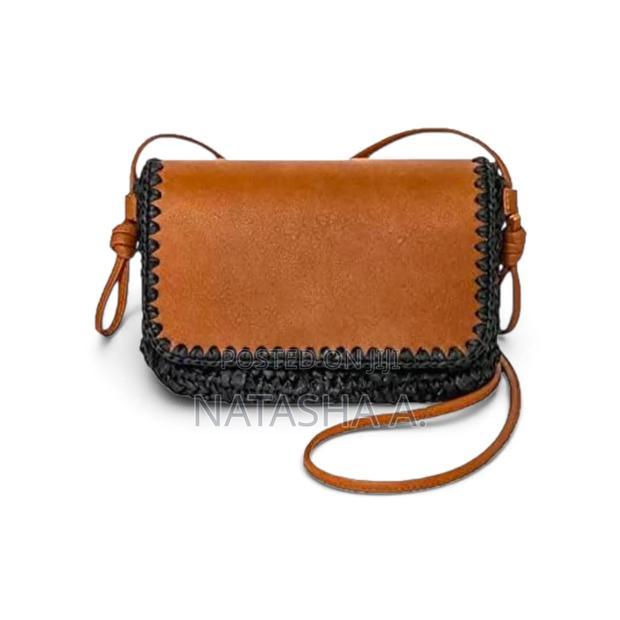 Thread Straw Flap Knotted Crossbody Bag - main view