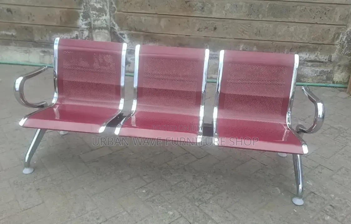 Silver ,Red Wait8ng Chairs