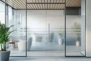 Gradient Privacy Glass Film - White Ombre Office Partition Film