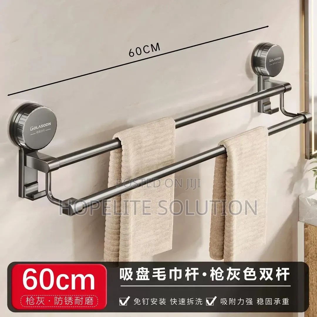 Wall Mounted Bathroom Double Pole Towel Rack
