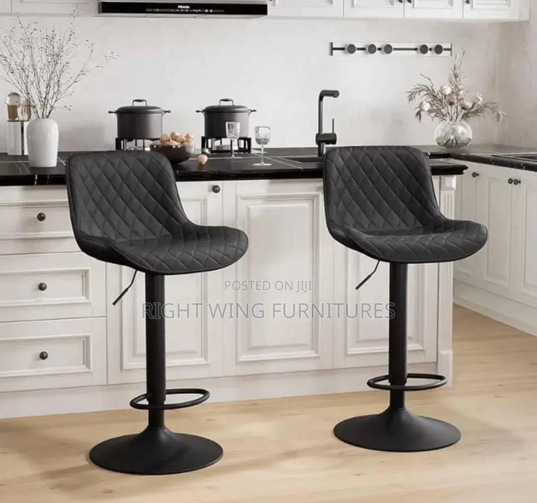 Adjustable, Rotate, Black Barstools