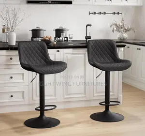 Adjustable, Rotate, Black Barstools