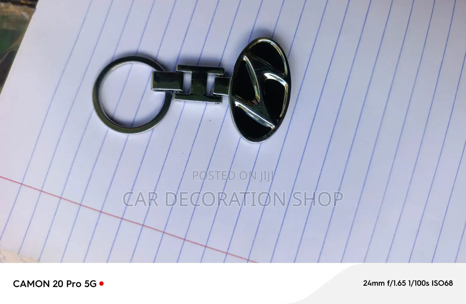 3D Metallic Hyundai Keychain Keyring With Oval Plate