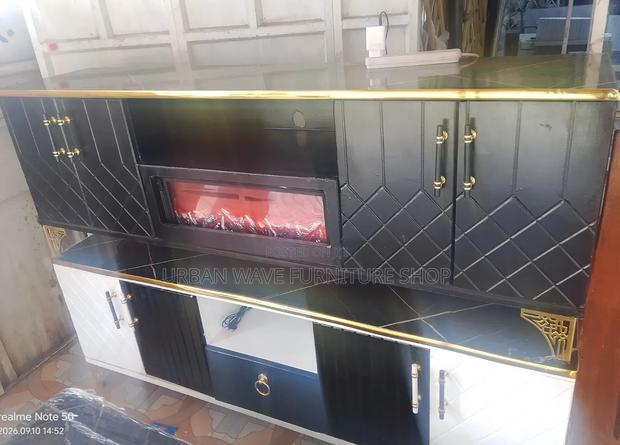 Black Fireplace TV Stands