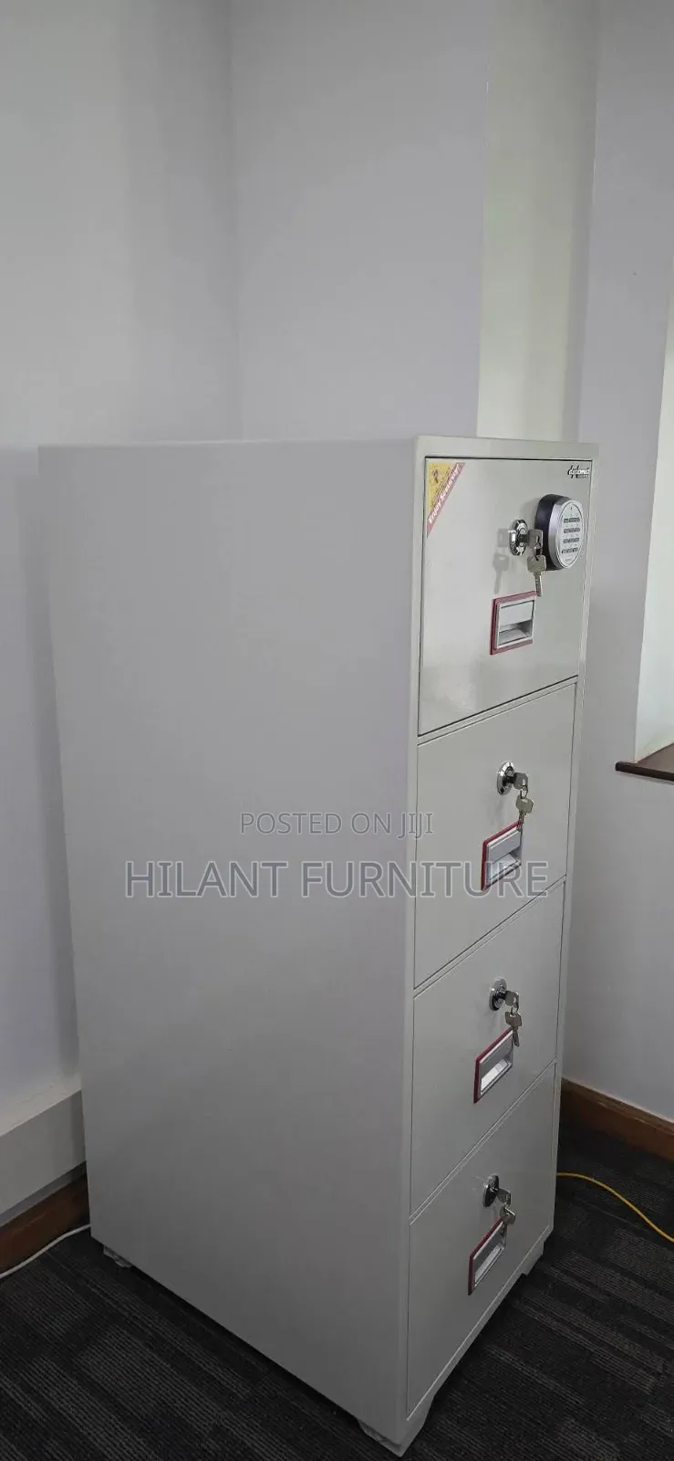 Heavy-Duty 4-Drawer Fireproof Safe Cabinet