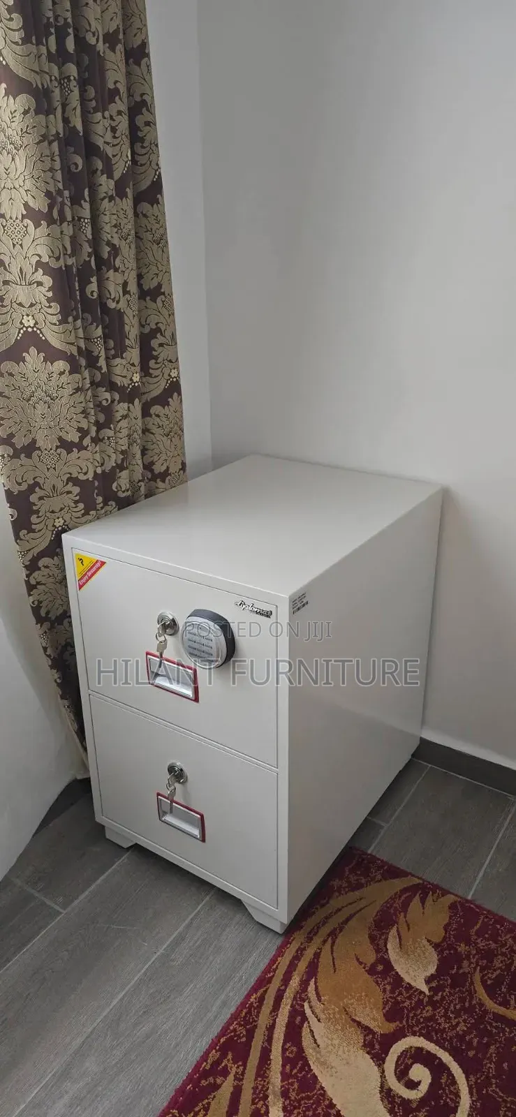 2-Drawer Fireproof Safe Cabinet With Digital & Key Lock