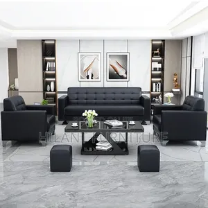 Black 5-Seater Executive Office Sofa Set 3+1+1