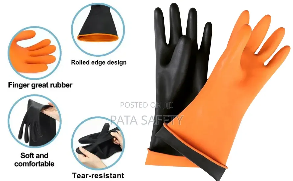 Black Short Rubber Gloves