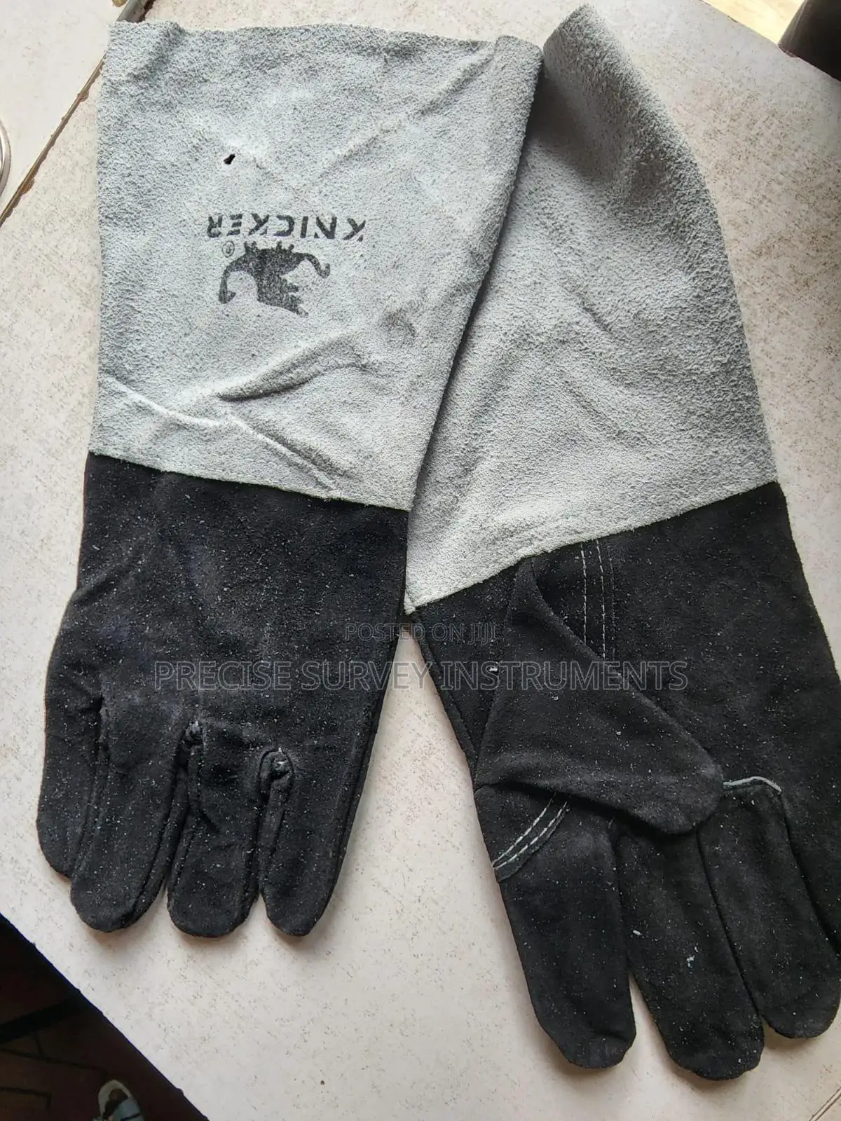 Grey Leather Safety Gloves