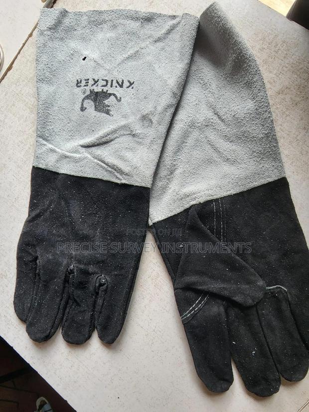 Grey Leather Safety Gloves