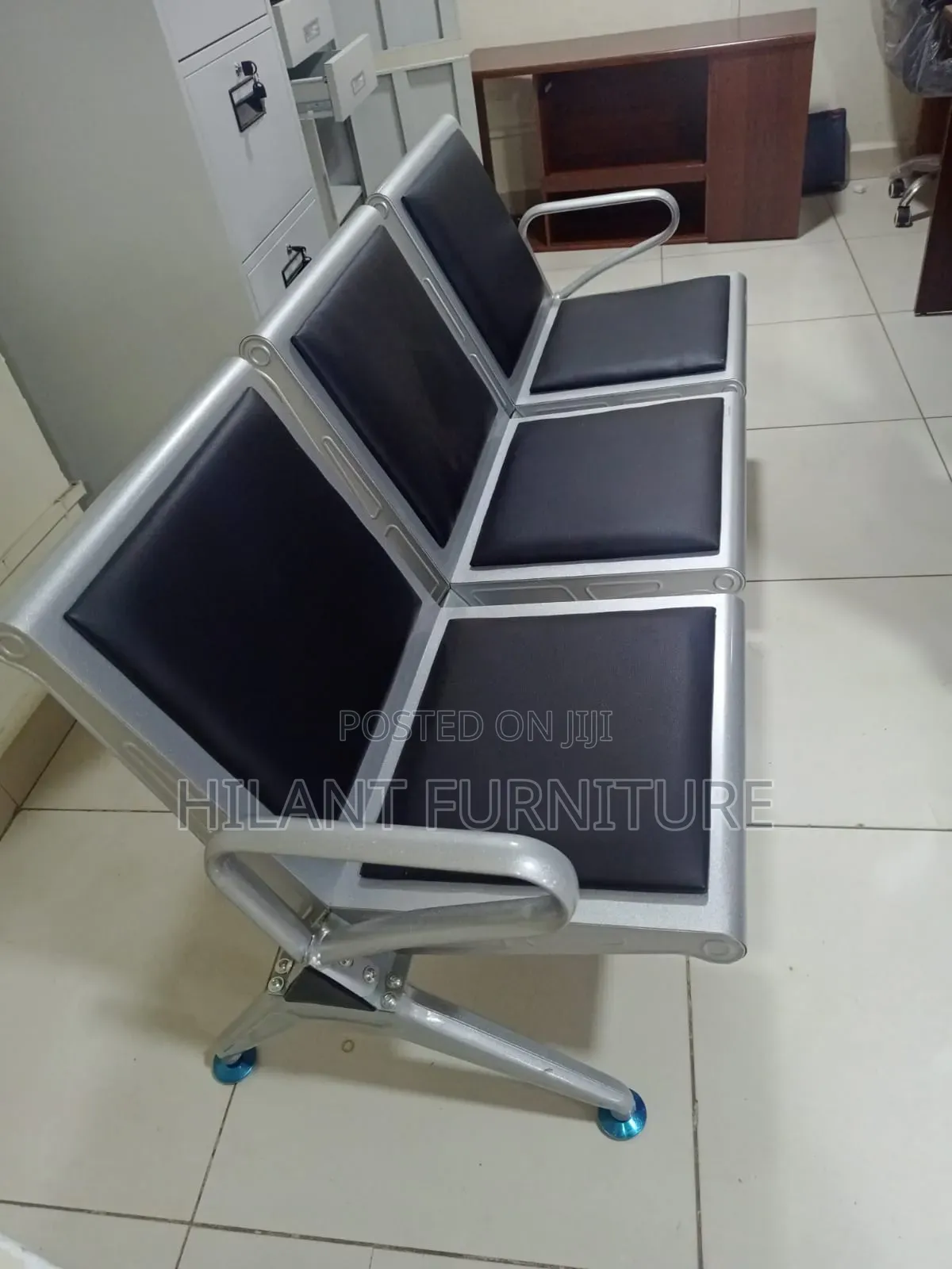 3-Seater Heavy-Duty Waiting Bench | Office Reception Waiting Chair