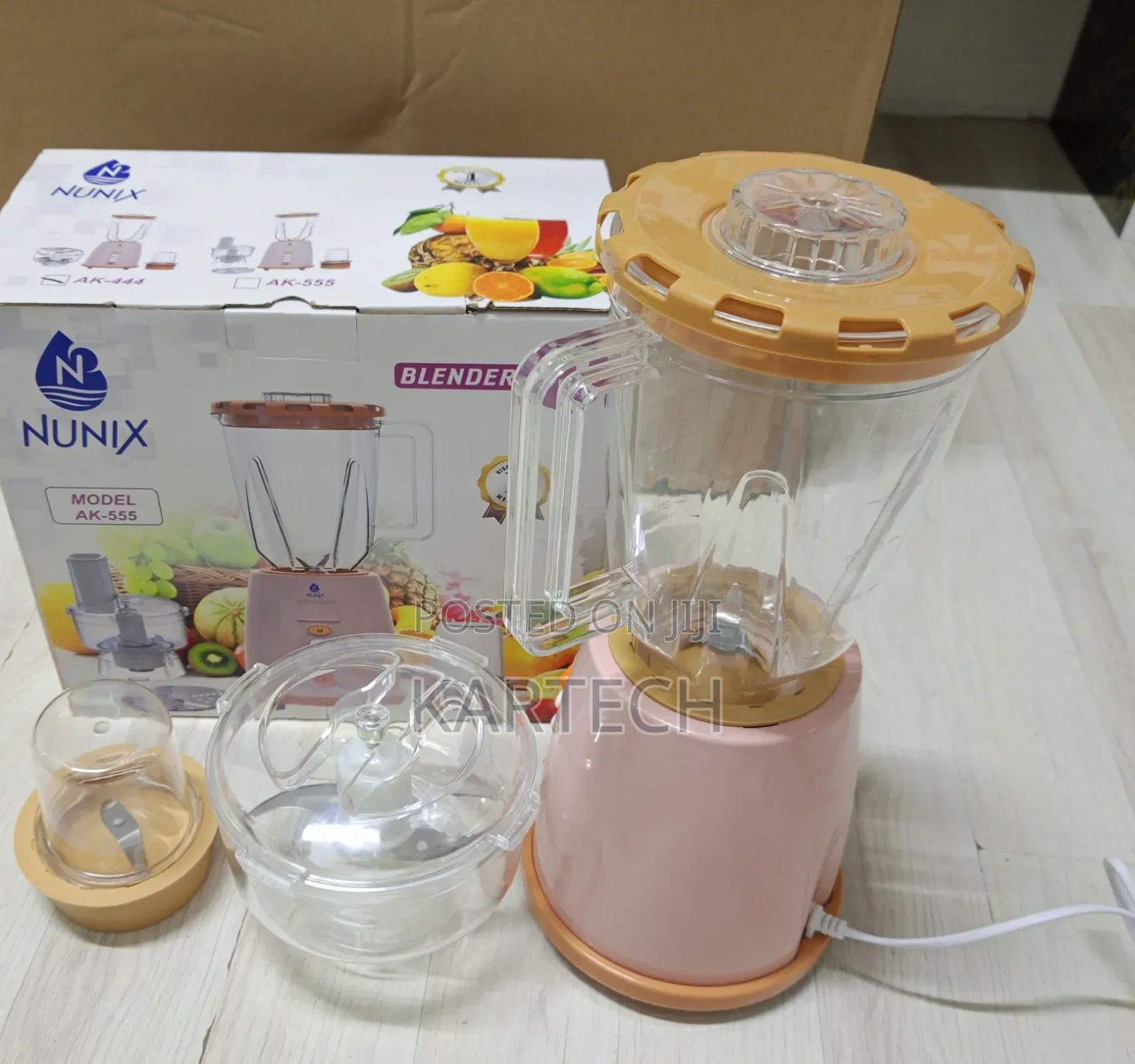 Nunix 3 in 1 AK-444 Electric Blender - With Grinder and Chopper