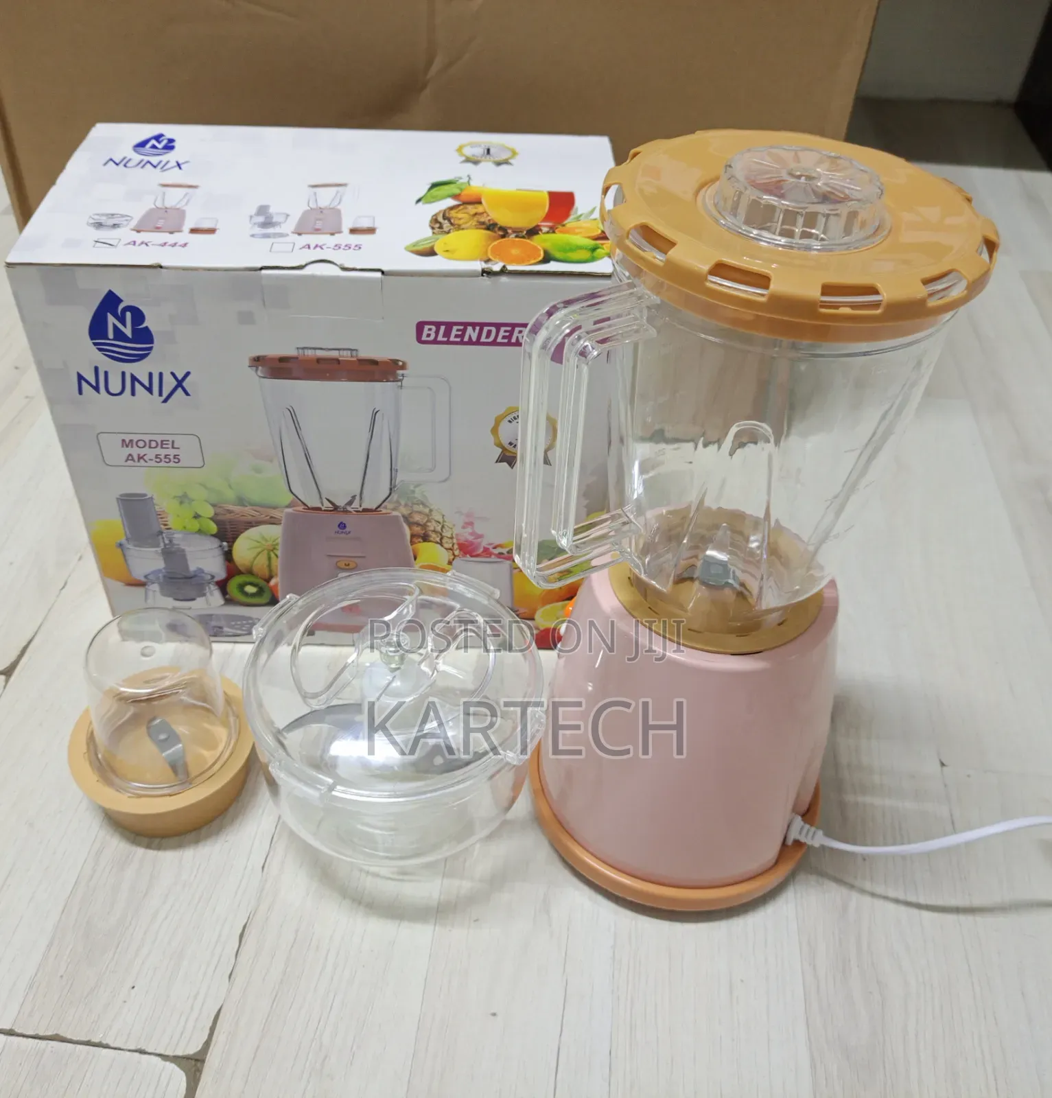 Nunix 3 in 1 AK-444 Electric Blender - With Grinder and Chopper