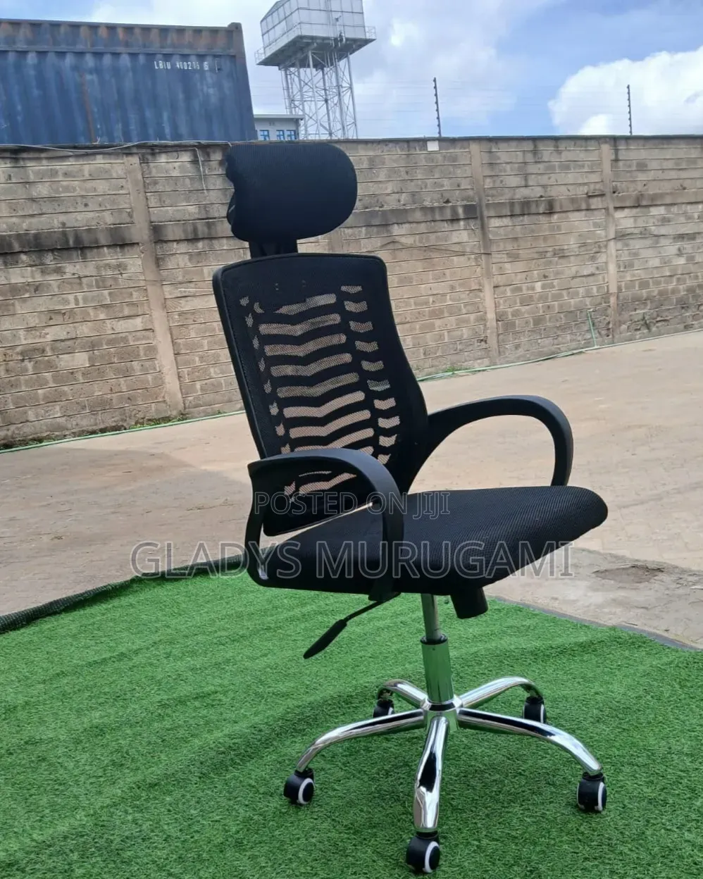Secretarial Mesh Office Chair With Headrest