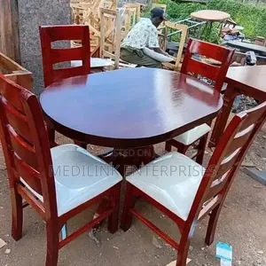 Solid Chairs Oval 4 Seater Dinning Table Set