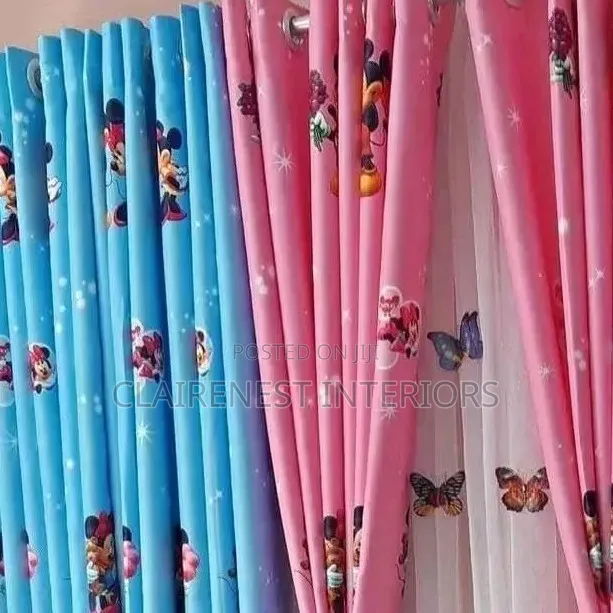 Kids, Cartoon Themes Boys and Girls Room Window Curtains