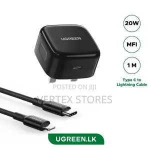 UGREEN 20W Fast Charger UK + USB-C to Lightning Cable 1m Suit -CD137