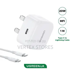 UGREEN 20W Fast Charger UK + USB-C to Lightning Cable 1m Suit -CD137
