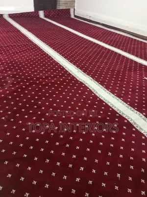 Flowered Maroon Executive Wall to Wall Office Flooring Carpets