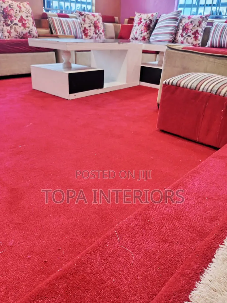 Red Living Room Wall to Wall Flooring Insulation Carpets