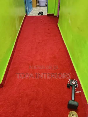 Red Corridor Wall to Wall Flooring Carpets Installation