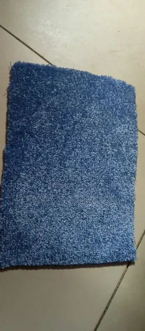 Sky Blue Fluffy Wall to Wall Carpets Supply and Installation