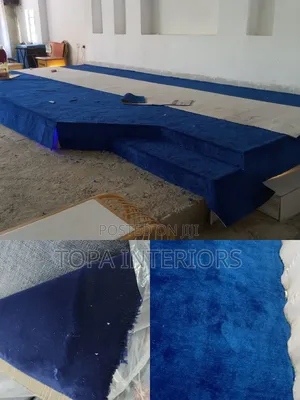 Blue Wall to Wall Carpets Church Altar Flooring Installation