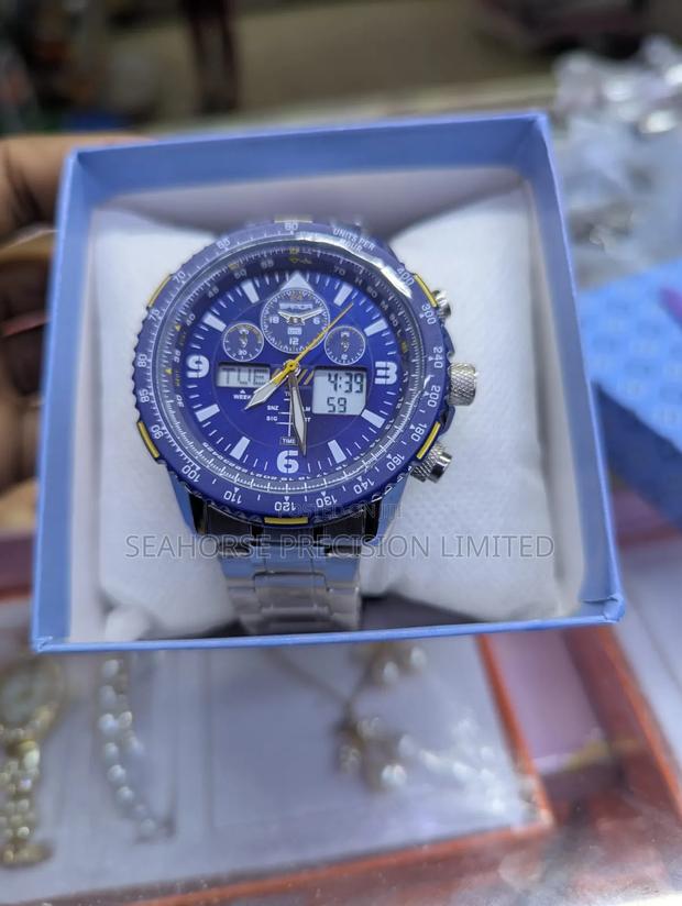 SANDOR Sports Chronograph Watch – Blue Silver