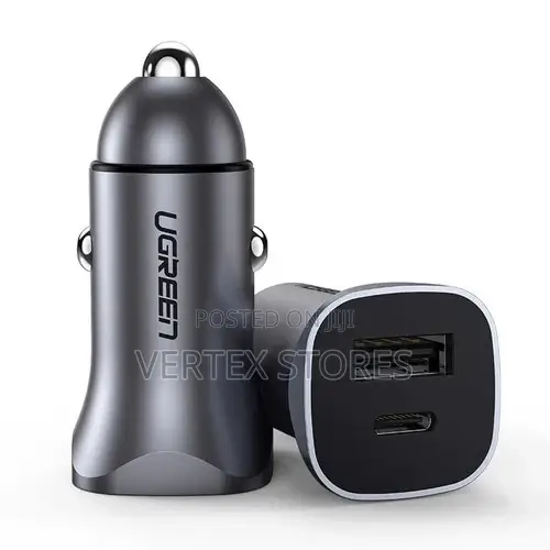 Ugreen 30w Car Charger With 1 USB-C /1* USB a Ports-Ec305