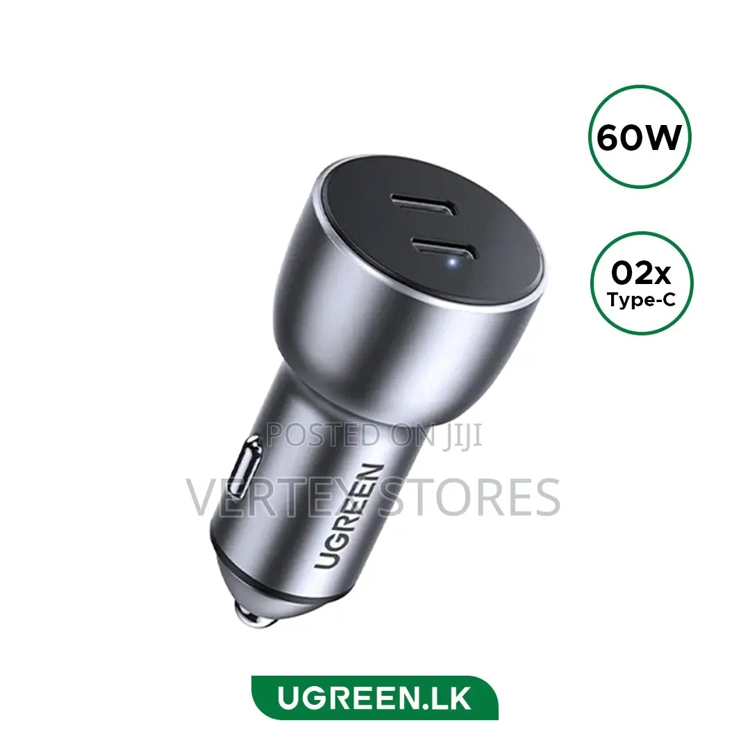 Ugreen 60w Car Charger With 1 USB-C /1* USB a Ports-Cd213