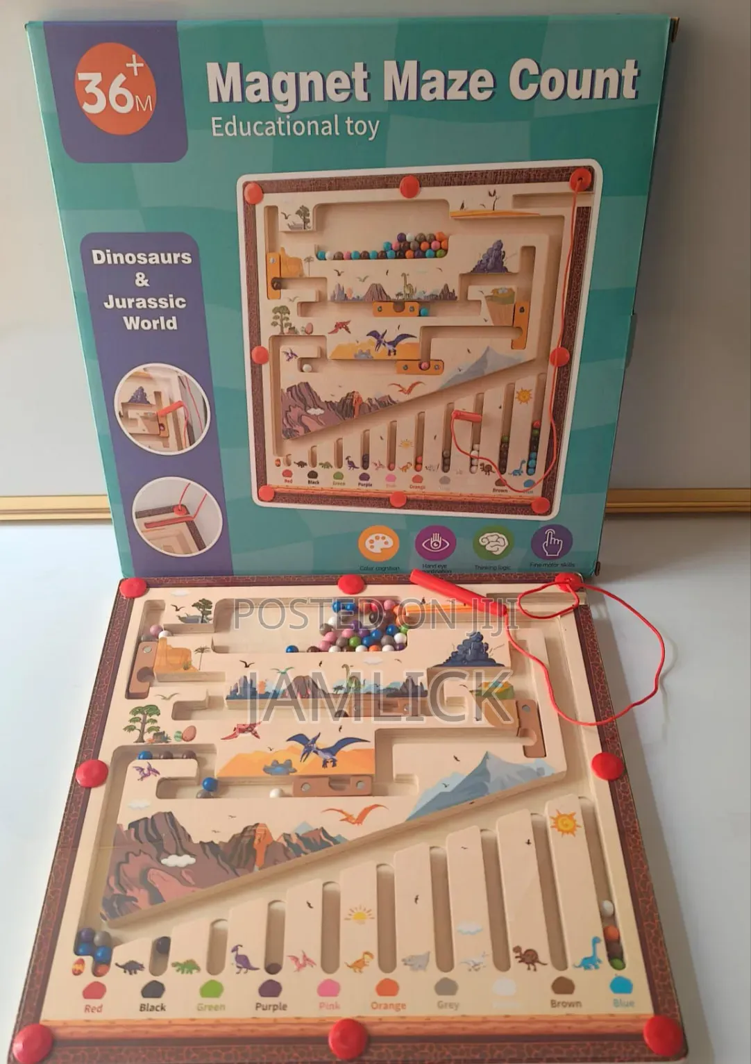 Dinosaur Jurassic World Magnetic Maze Counting Educational Toy - Jt