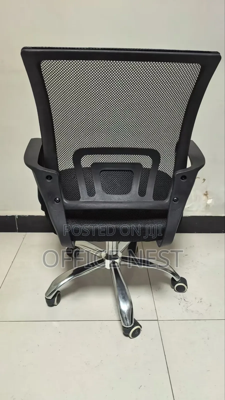 Black Mesh Office Chair With Chrome Base
