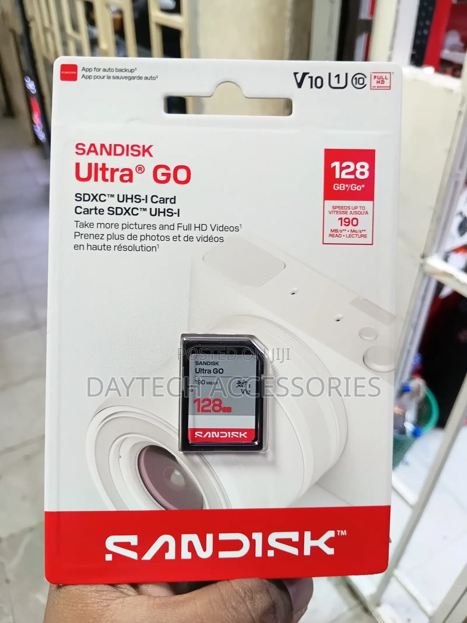 SanDisk Ultra Go SDXC/HC UHS-I Card Class 10 128GB for Camera.