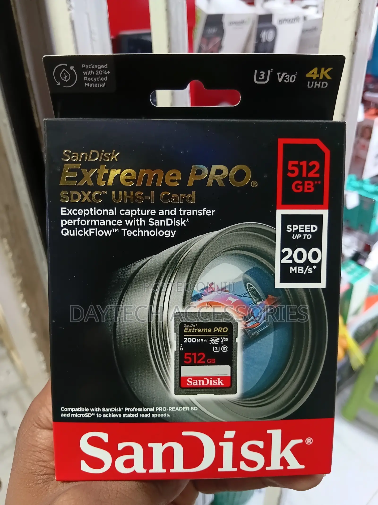 SanDisk Extreme PRO 512GB SDXC UHS-I Memory Card Up to 200 MB/s.