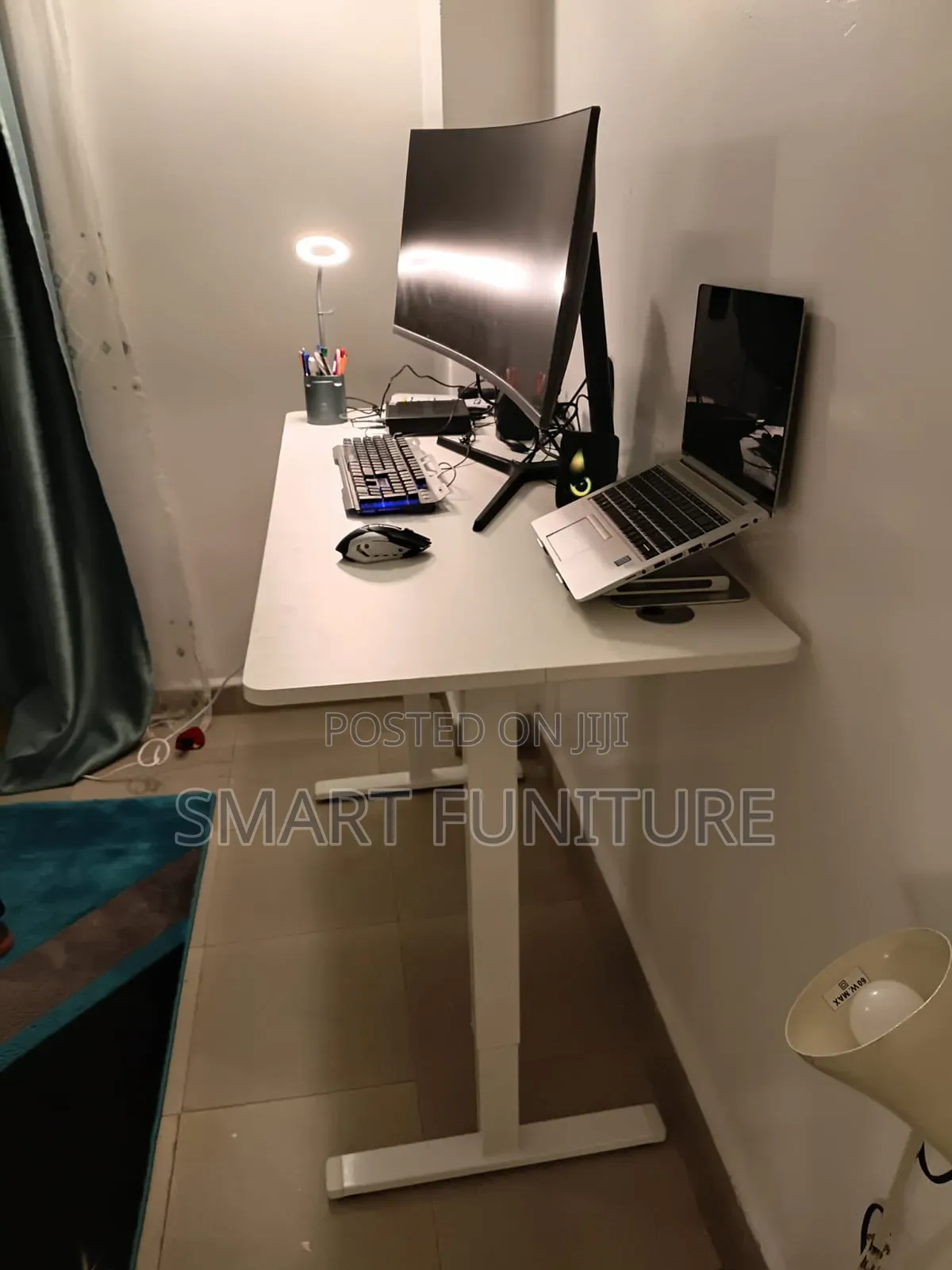 LAPTOP  MODERN DESK/metallic Frame /Adjustable Height Desk/Electric