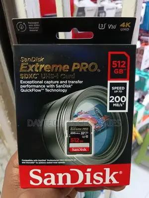 SanDisk 512GB Extreme PRO (200mb/S) UHS-I SDXC Memory Card