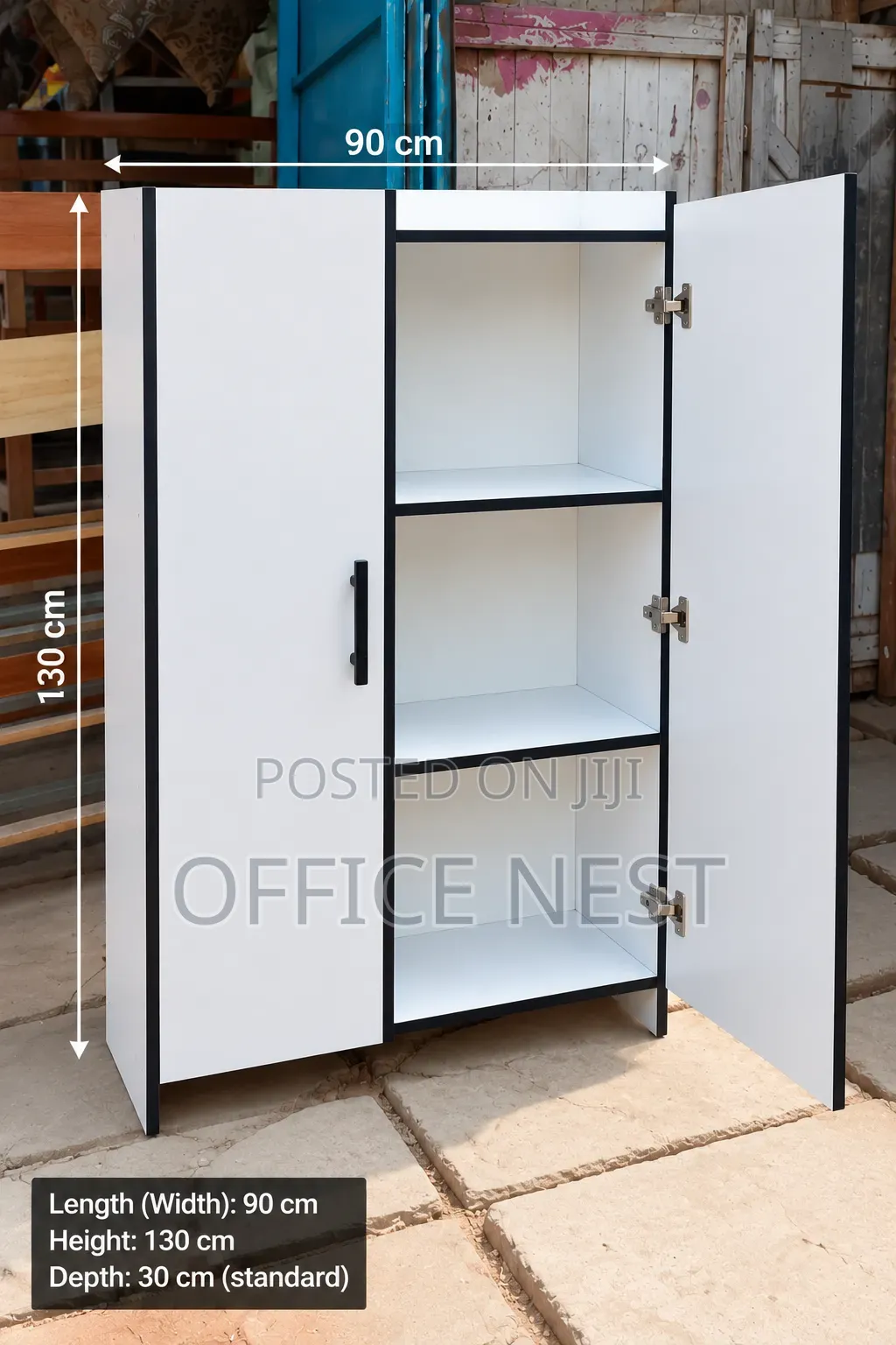 White Office Bookshelf With Doors