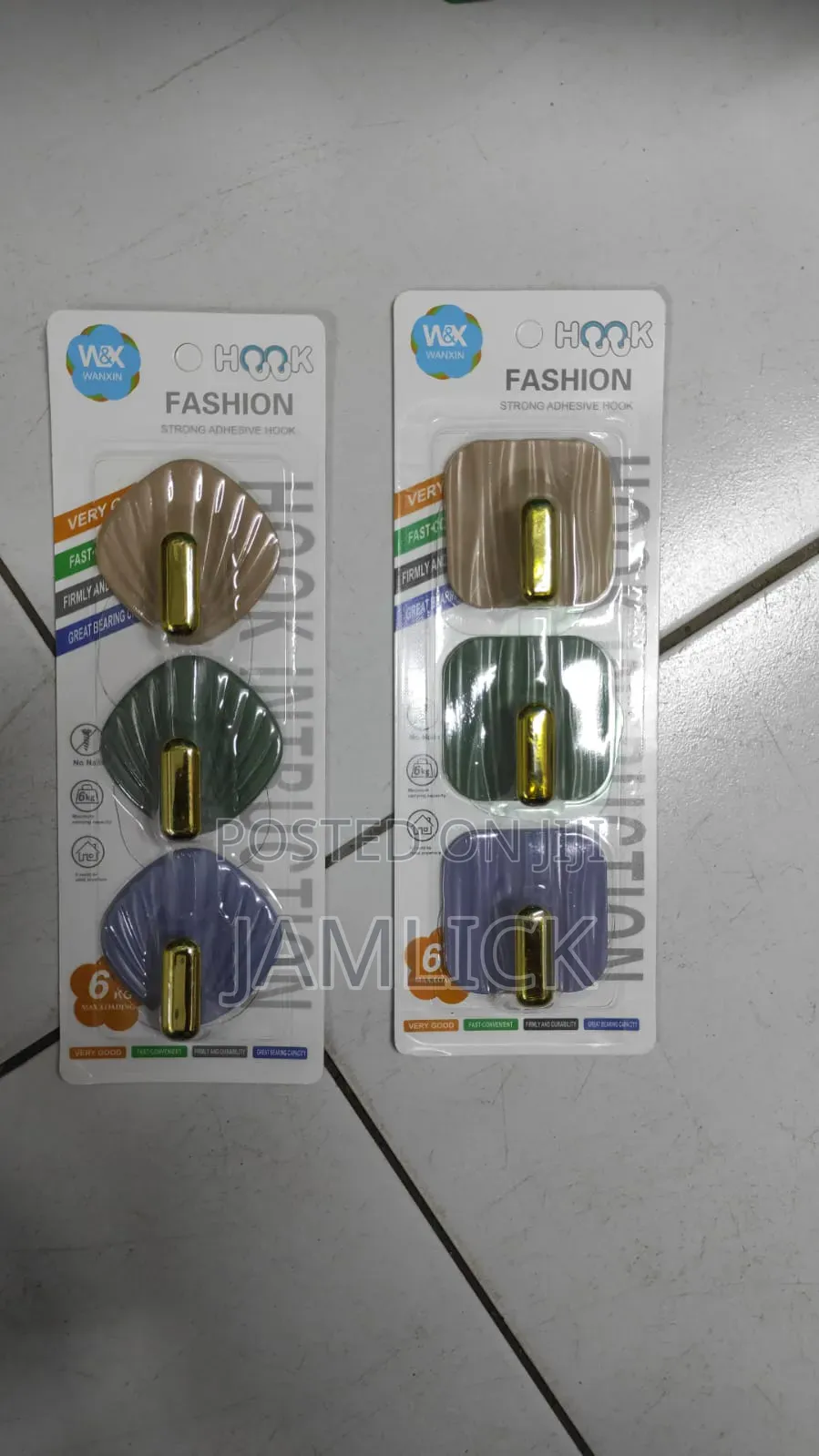 3pcs Shell Shape Wall Hooks Strong Load Bearing Rust Resistant - Hk