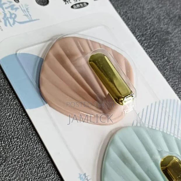 3pcs Shell Shape Wall Hooks Strong Load Bearing Rust Resistant - Hk - thumbnail 2