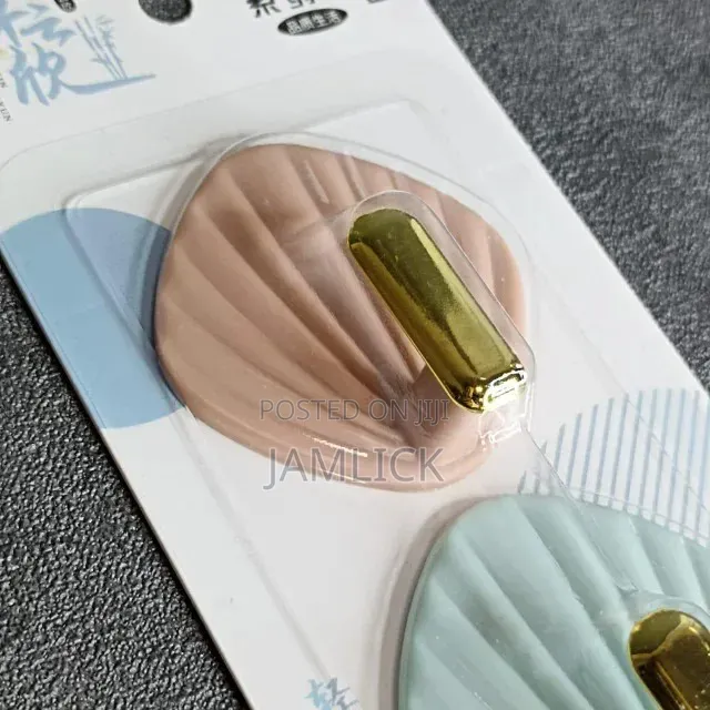 3pcs Shell Shape Wall Hooks Strong Load Bearing Rust Resistant - Hk