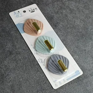 3pcs Shell Shape Wall Hooks Strong Load Bearing Rust Resistant - Hk