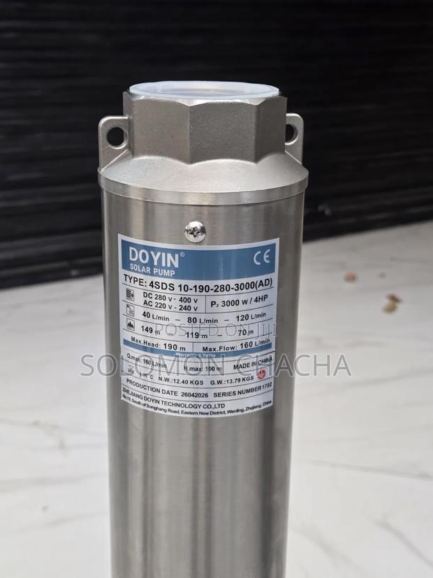 Doyin 3000 W 4 HP AC Dc 4SDS 10-190-280 Solar Submersible Water Pump - main view