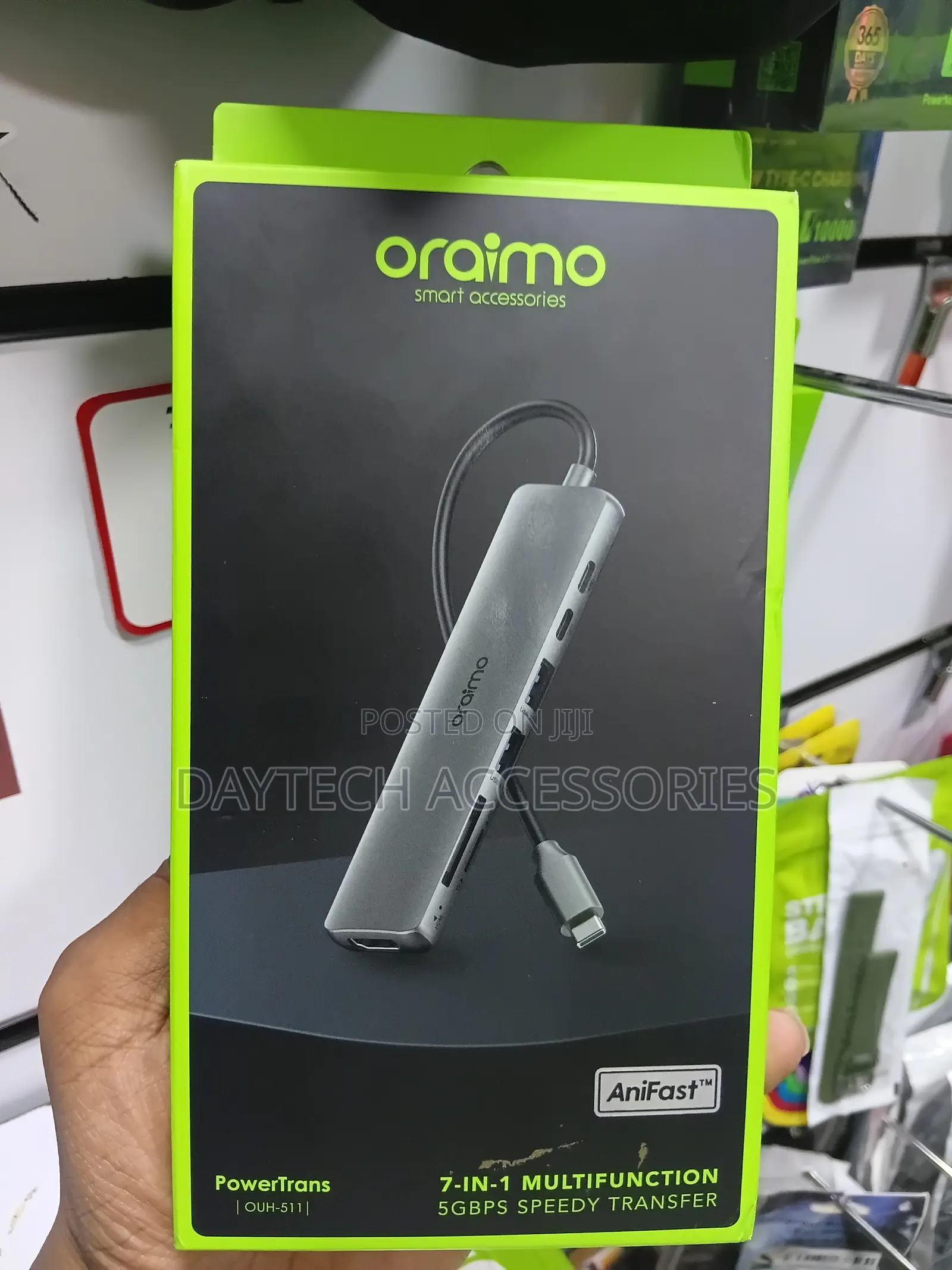 Oraimo PowerTrans USB-C Hub 7-in-1 Adapter Docking Station - Black