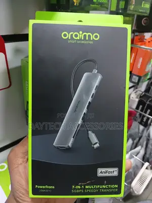 Oraimo PowerTrans USB-C Hub 7-in-1 Adapter Docking Station - Black